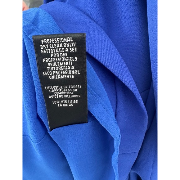 ML Monique Lhuillier Cobalt Blue Lace Inset Sleeveless Gown Size 0 - Picture 7 of 8